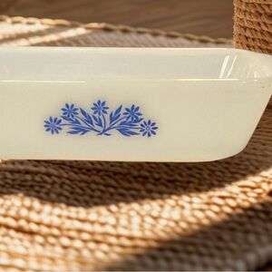 Vintage Anchor Hocking Fire King Blue Cornflower 1 Quart Bread Loaf Dish